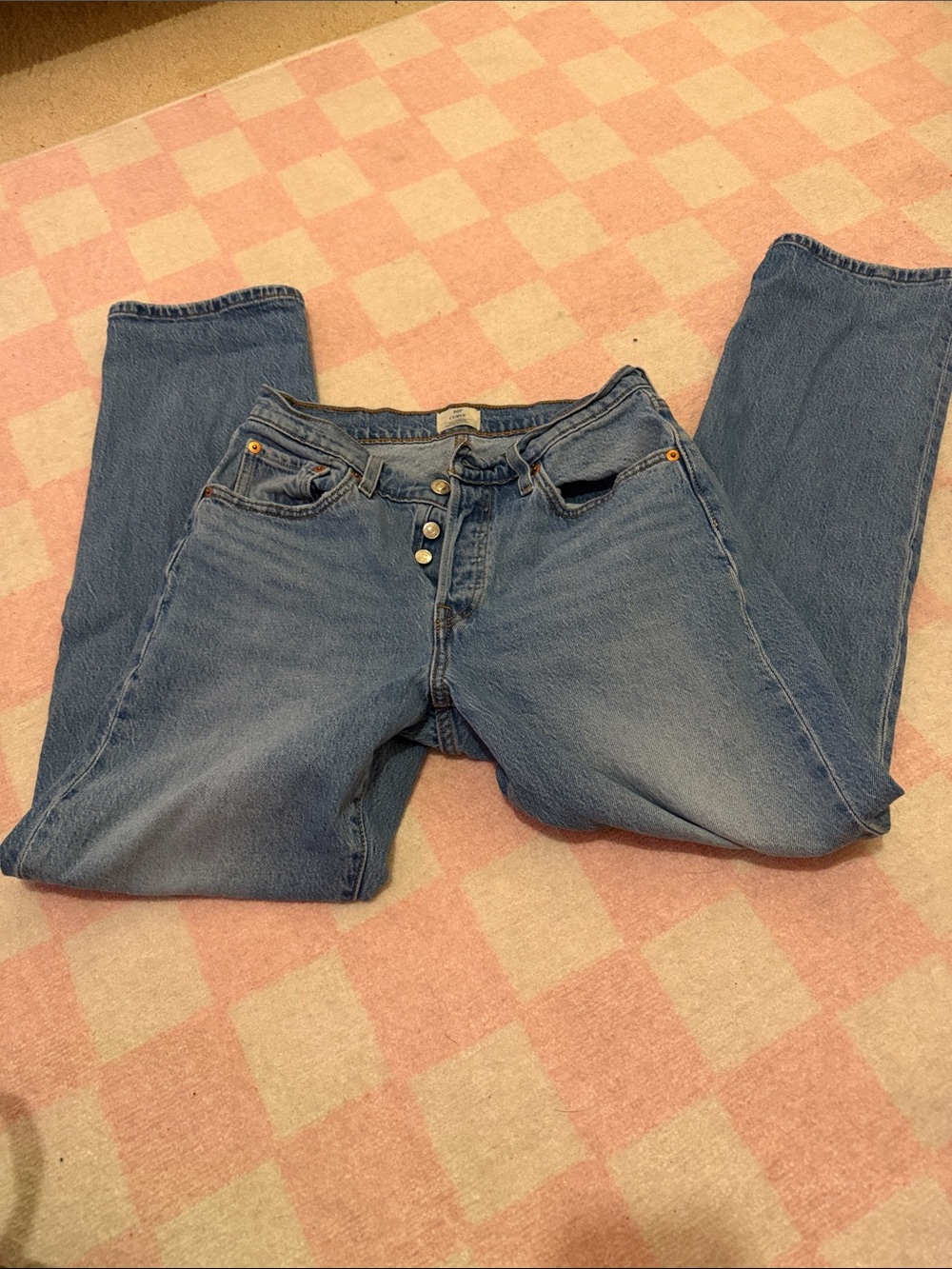 Levi's Light Blue Straight-Leg Jeans with Button Fly